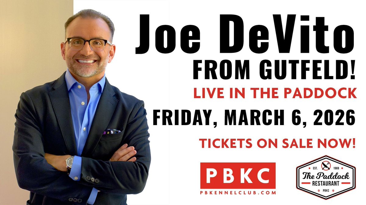 We are excited to welcome back Joe DeVito Comedian from Gutfeld! live in The Paddock Restaurant on March 6, 2026! His shows sell out every time he's here!

Buy your tickets now buff.ly/HFYUBK4 

#comedy #standupcomedy #comedyclub #gutfeld #funny #westpalmbeach