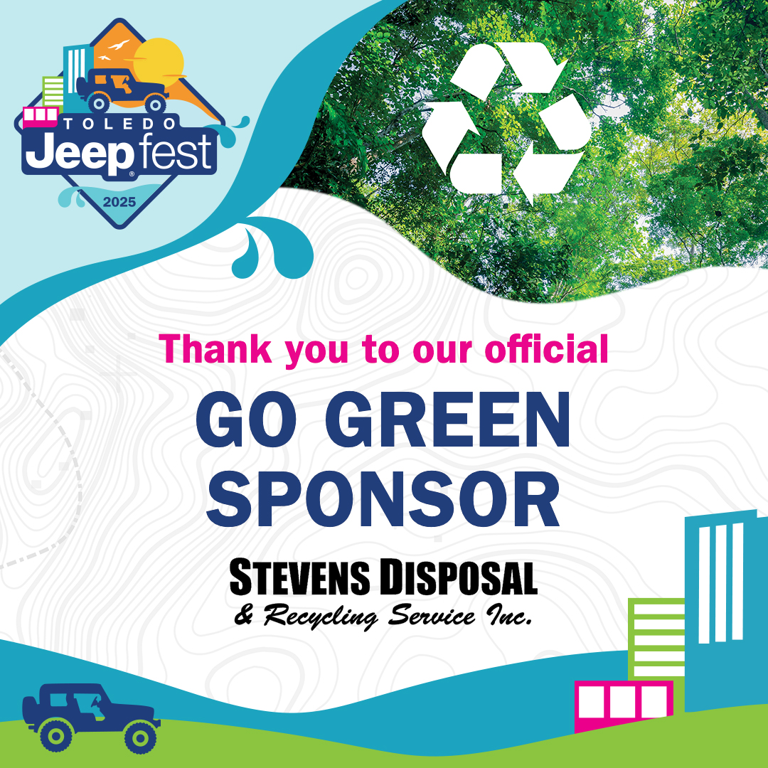 Our Official Go Green Sponsor is Stevens Disposal &amp; Recycling Service, Inc.
Stevens serves NW Ohio &amp; SE Michigan.
Help us keep Toledo Jeep Fest clean and green!
#tjf2025 #jeeplife