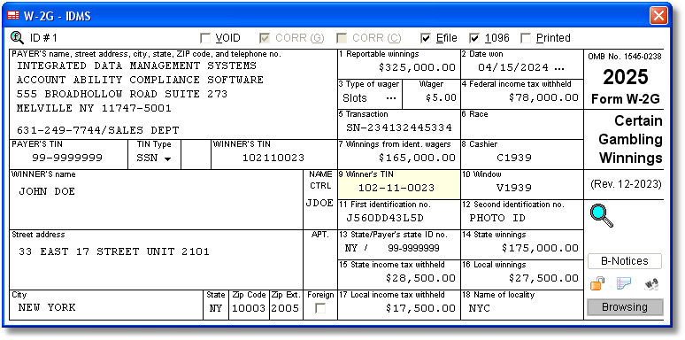 Account_Ability's tweet photo. W-2G Software for 2025 to Create, Print, and E-File IRS Form W-2G. Data is entered onto windows that resemble the actual forms. Imports winner information from spreadsheets &amp; delimited text files. https://t.co/8NGAEJlCao #ACCOUNTABILITY #W2GSoftware https://t.co/nk1Xx6tihm