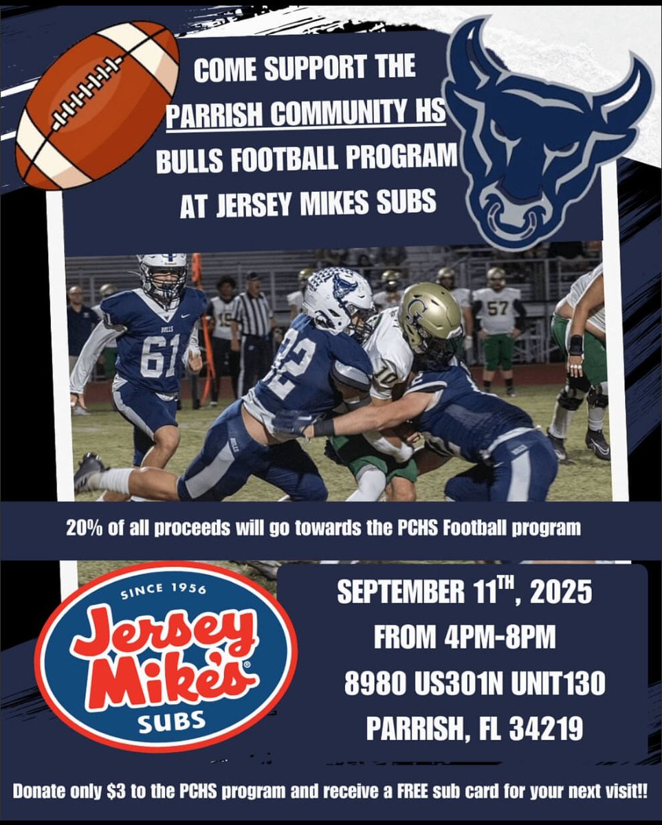 Parrish Community High School Bulls FB tweet media