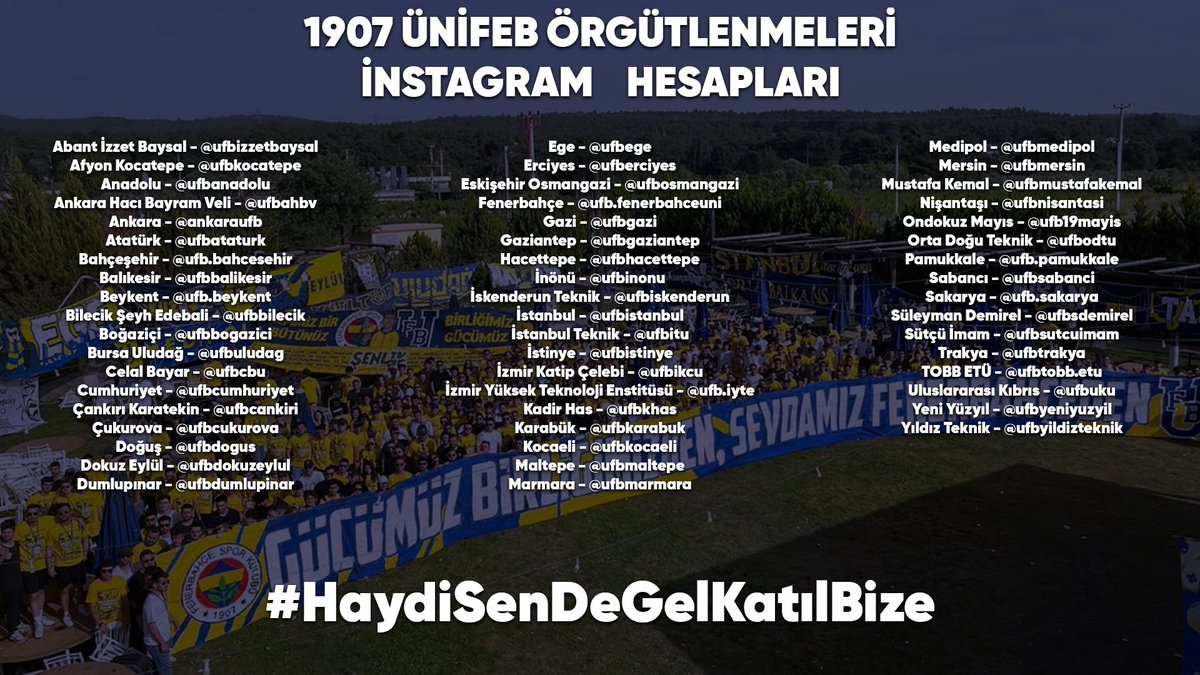 Örgütlenmelerimizin sosyal medya hesapları:

#HaydiSenDeGelKatılBize