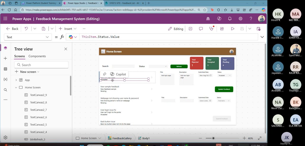 appdevsyed's tweet image. 🌍 Milestone! Completed a 4-day free global virtual training on Microsoft Power Platform (Power Apps + Power Automate + SharePoint) for students &amp;amp; beginners! 

Proud to be a Bangladeshi trainer in Malaysia 🇧🇩🇲🇾 Huge thanks to the community!

@MSPowerPlat