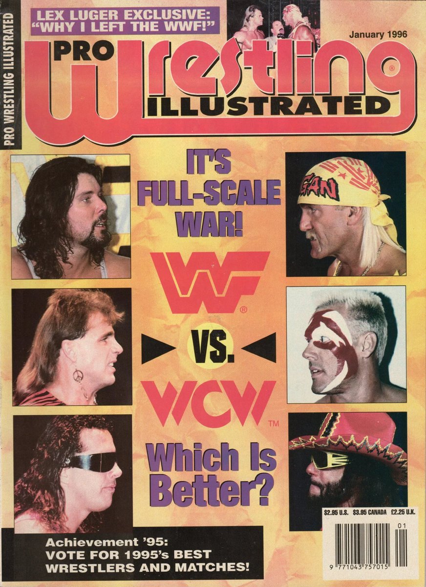 WWF VS WCW on the January 96 cover of PWI