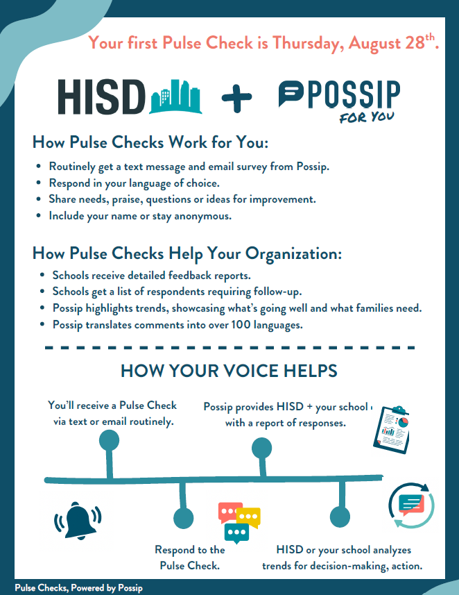 Friendly reminder, the first Possip Pulse Check will be on Thursday, August 28th
