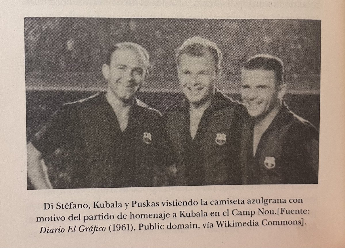 🪄 Kubala, Di Stéfano i Puskas, de blaugrana en l’homentge al primer d’ells. Un triplet que hauria canviat la història del futbol.

📖 Eso no estaba en mi libro del Barça, Gerai Puig.