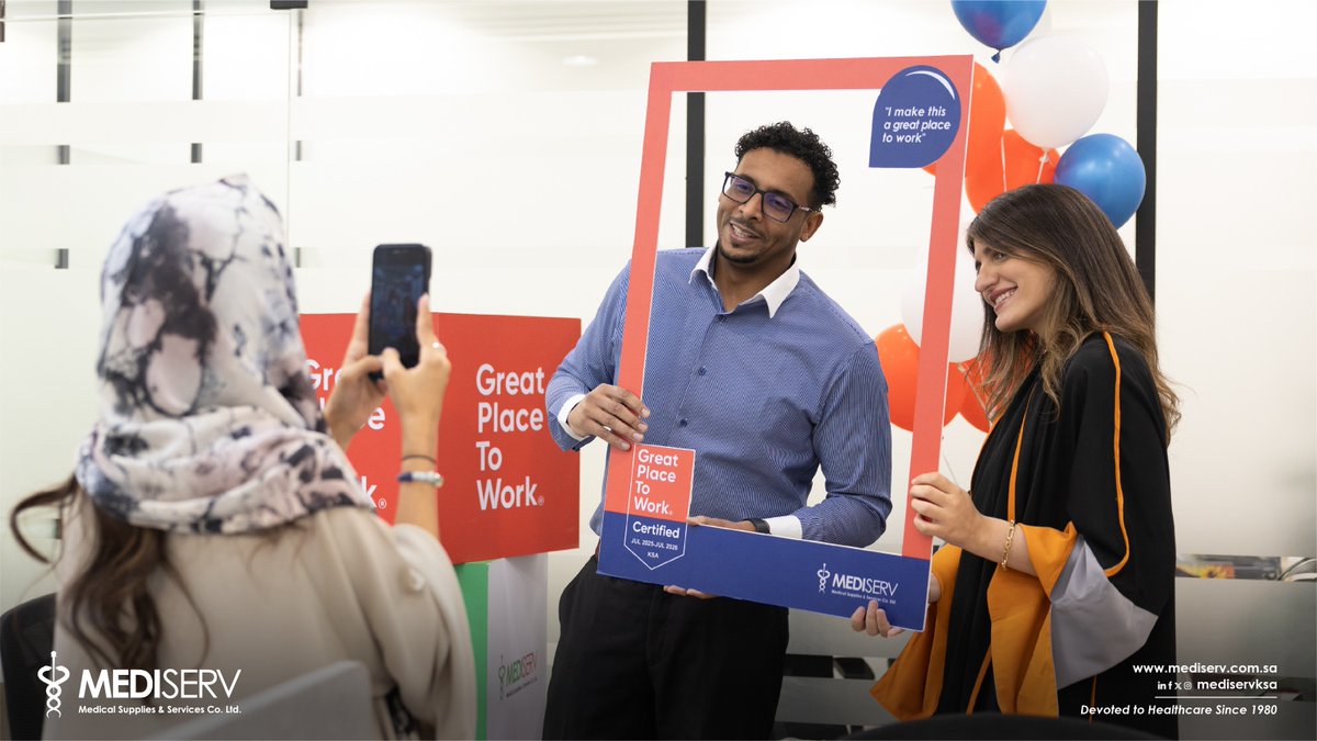 We’re proud to announce that MediServ has been officially certified as a Great Place To Work 
 
This recognition is more than a badge, it reflects the passion, commitment, and teamwork of every employee who makes MediServ an inspiring workplace every single day. 
 
Thank you to