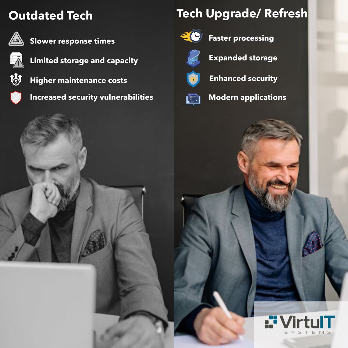 virtuitsystems's tweet image. Slow tech hurts business:
⚠️ Delays
⚠️ Limited storage
⚠️ Security risks
Upgrade or refresh?
Smart planning = better performance, stronger security, zero downtime.
#TechRefresh #ITStrategy
