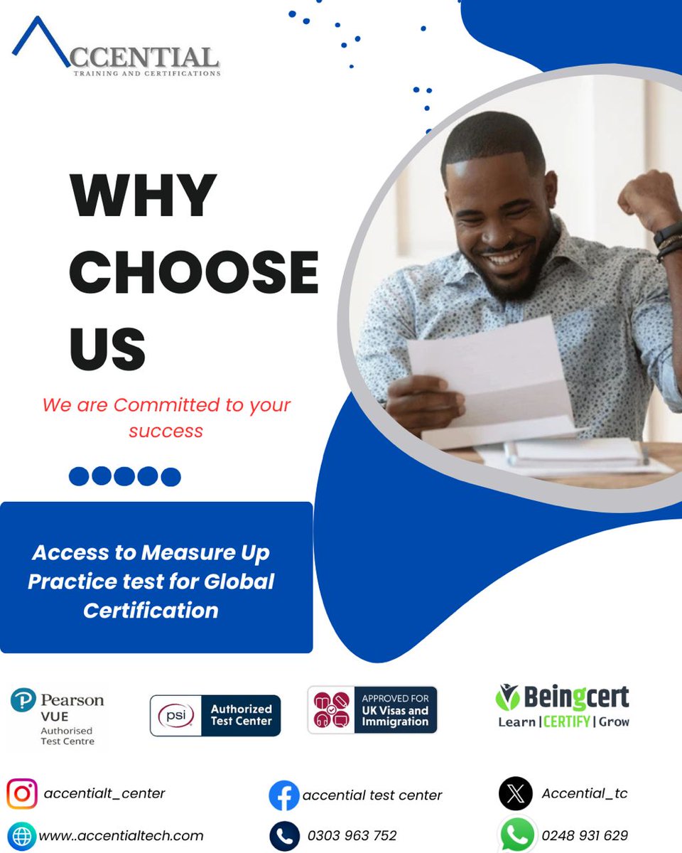 Accential_TC's tweet image. #selt #certifications #internationalcertification #accential #accentialtestcenter #growth #traininganddevelopment #microseft #AWS #CompTIANetwork #CompTIA #ciscocertification #cisco #certifications #internationalcertification #accential #accentialtestcenter #growth #microseft