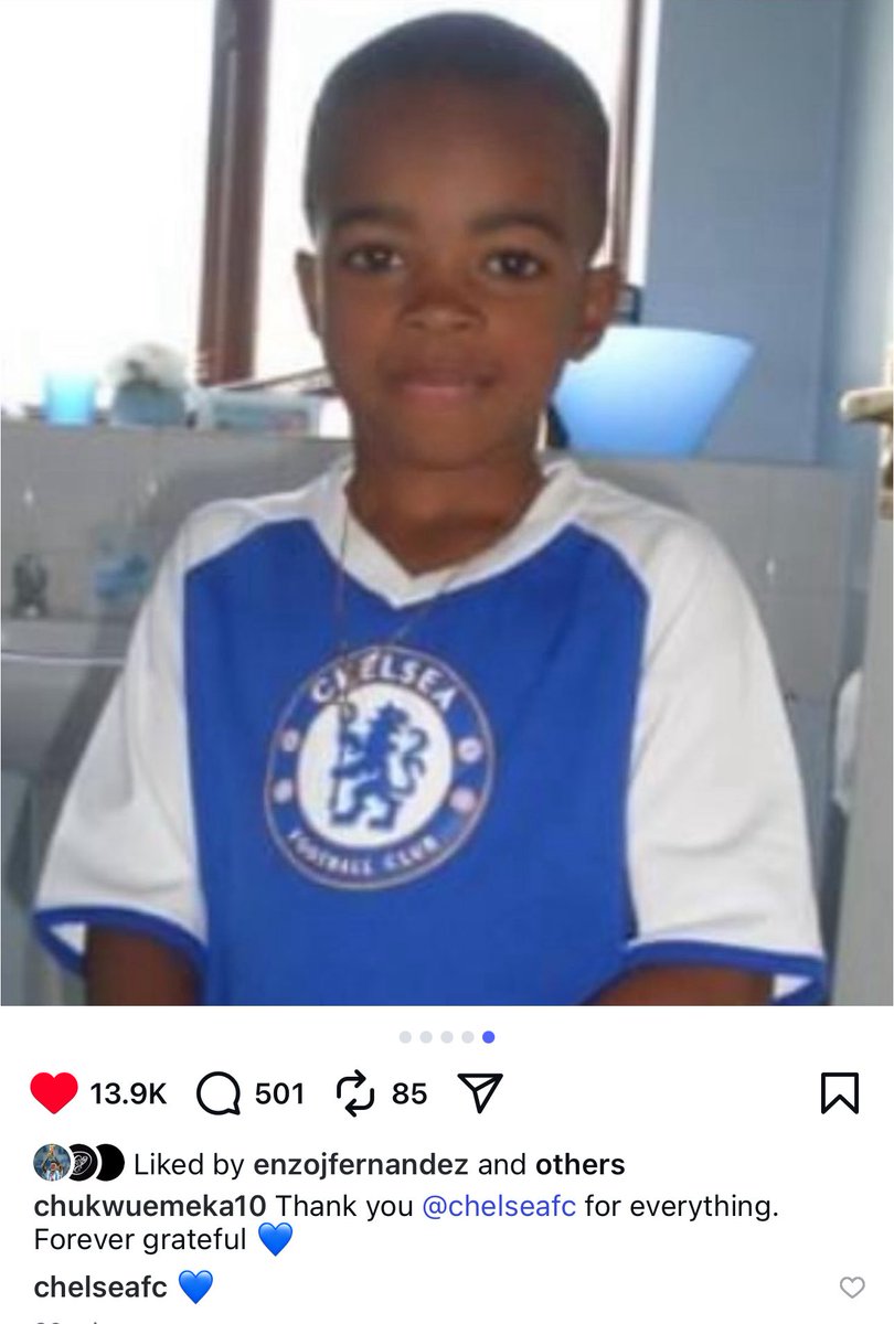Carney Chukwuemeka on IG. 💙