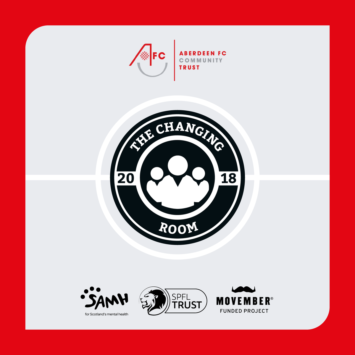 AFCCT's tweet photo. 🔴 The Changing Room returns for a 12th intake!

The Changing Room course invites men to step down from the stands, into the heart of their club, to take action for their mental health.

⚡ Men aged 30-64
📍 Players Lounge, RDS, Pittodrie Stadium
📅 Starting Tuesday 16th Sep (Every Tuesday thereafter for 12 weeks)
⏰ 6.30pm-8pm

Read more here 🔗 https://t.co/AsM1ivoyux

@SPFLTrust | @SAMHtweets | @MovemberUK