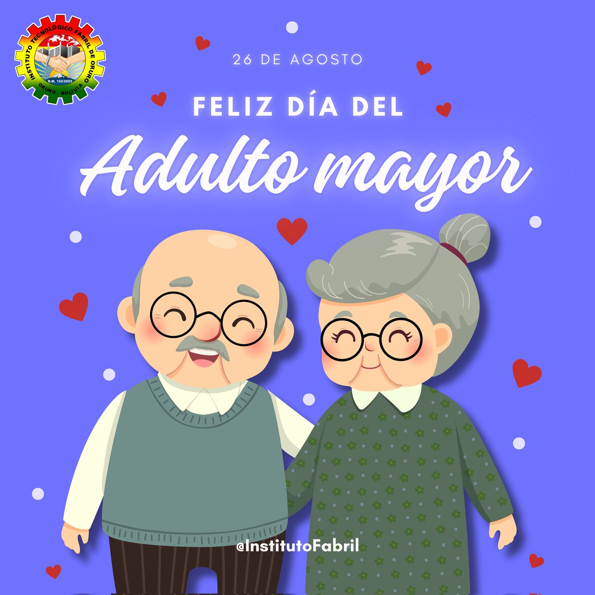 InstitutoFabril's tweet photo. ✨ El Instituto Tecnológico Fabril de Oruro saluda con aprecio y admiración a todos los adultos mayores en su día. Su sabiduría y experiencia son un legado invaluable para nuestra sociedad. ¡Feliz día del adulto mayor! ✨

#DiaDelAdultoMayor #26DeAgosto #adultomayor #OruroBolivia https://t.co/2qP7gVdpte