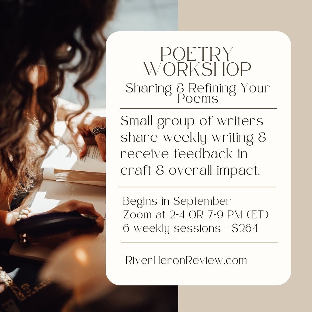 10% off Sale now! Evening openings only for RH's poetry critique workshop. Join a small group of poets to read &amp; comment on each other's poems. Build skills, voice, &amp; technique. Facilitated with sensitivity &amp; support. 🔗in profile.