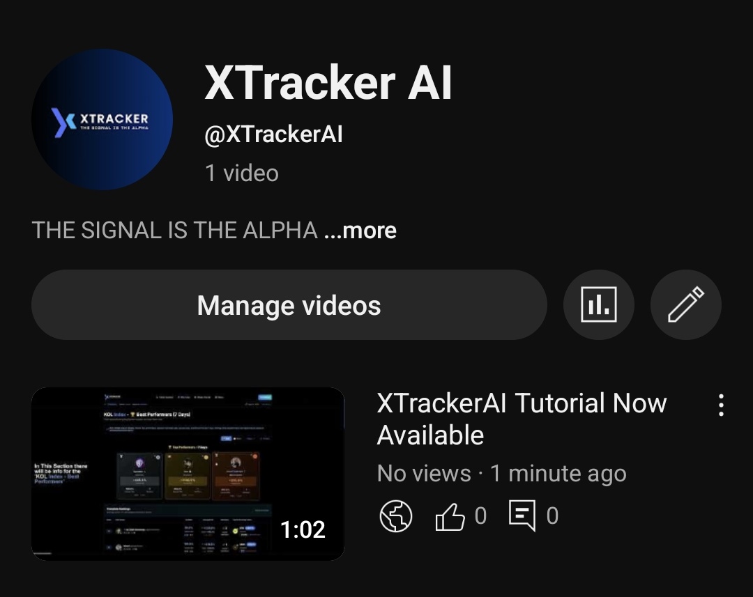 📺 XtrackerAI Tutorial Video is Live on Youtube!

We have added a social account on youtube, please support us youtube will also be more videos and tutorials to use our platform well later on.

youtube.com/@XTrackerAI

We’ve prepared a step-by-step guide to help you explore all