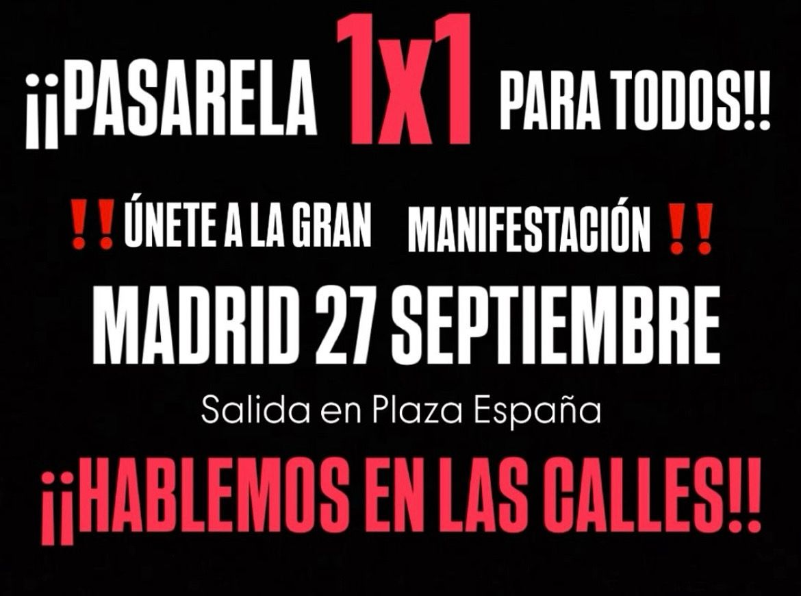 MANIFESTACIÓN 27 SEP.        
PASARELA AL RETA YA!!!                

#Arquitectos #Abogados #Procuradores #Aparejadores #Arquitectura #PasarelaAlReta #PasarelaAlRetaYA #AlRetaVamosTodos #Pasarela1x1AlRetaParaTodos #YoVoyMadrid27S <a href="/plataformareta/">plataformapasarelaalreta</a>