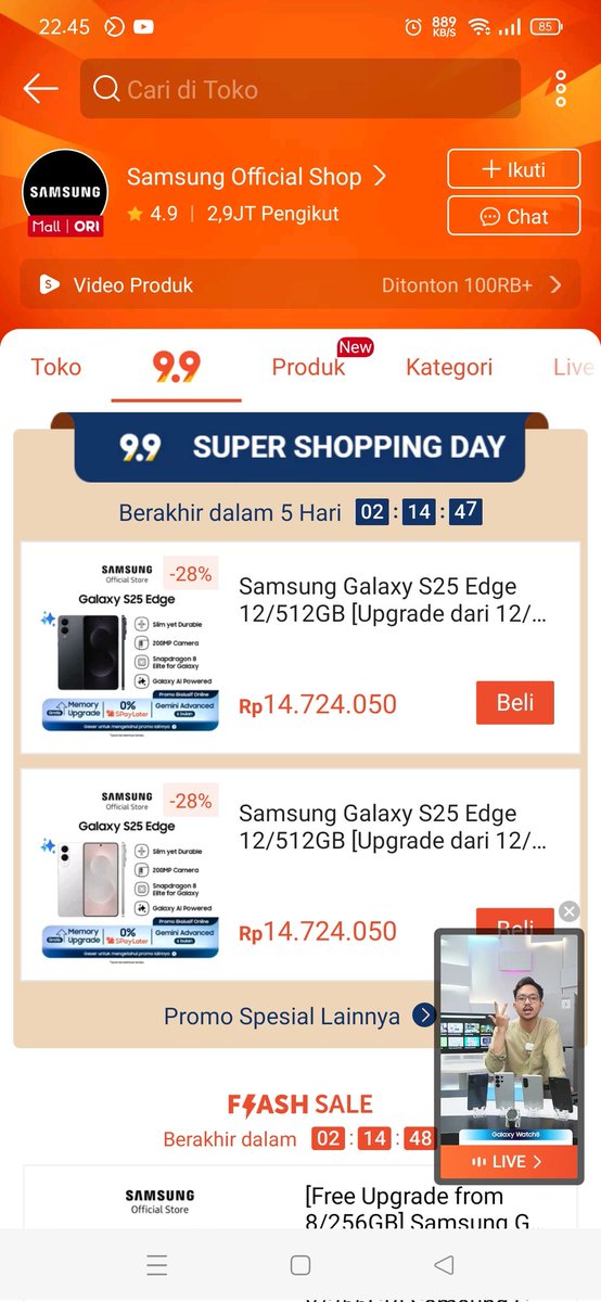 FariesHandika's tweet photo. @ShopeeID Suka banget sama Infinity Cover Screen, dan fitur Gemini Live Camera di Galaxy Z Flip7! #ExploreGalaxyWay #GalaxyZFlip7xShopee https://t.co/epis9n6r7G