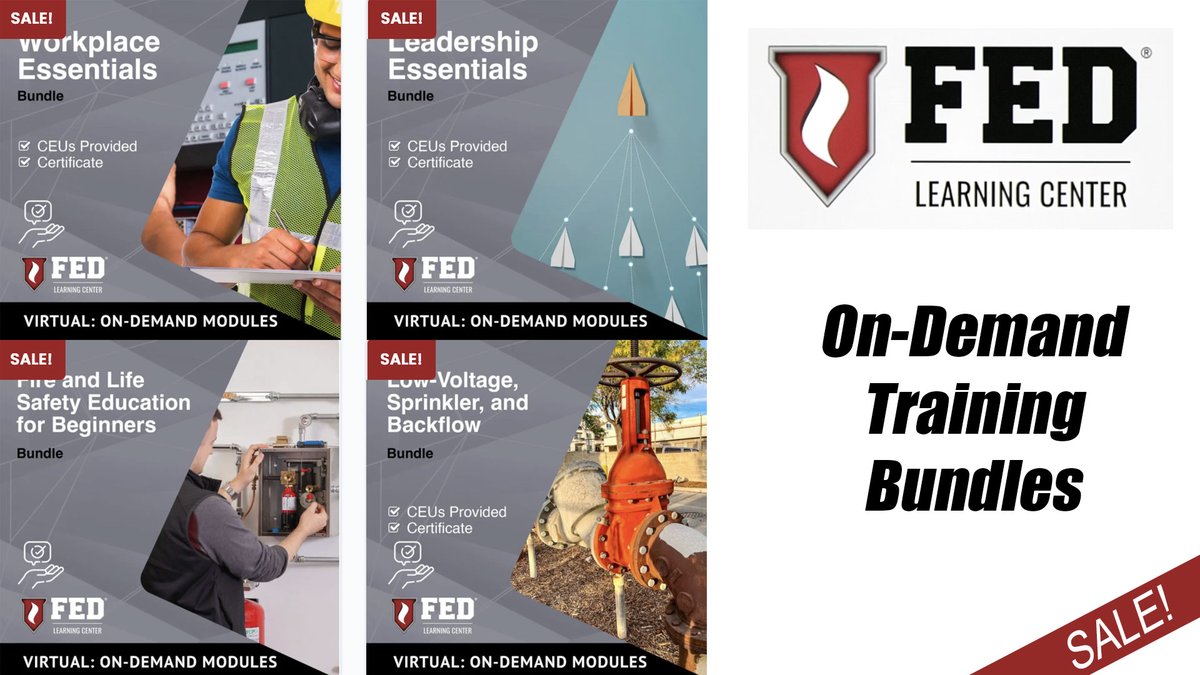 NAFEDorg's tweet image. 🚀 Elevate your fire protection expertise with On-Demand Training Bundles from the FED Learning Center!
🎯 Invest in yourself and your team with training that pays off.
👉 Explore the bundles here: fedlearningcenter.com/training-bundl…
#FEDLearningCenter #FireProtectionTraining #NAFED