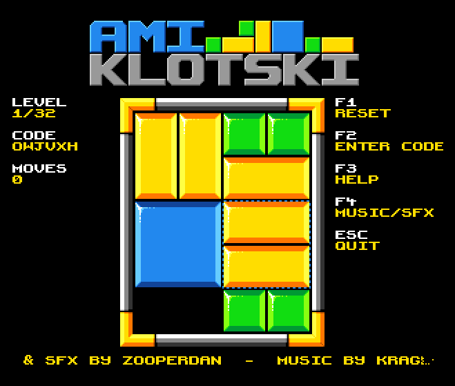 After ~4 months of rut and struggle I'm trying to get my mojo back so I did a tiny game for Amiga. Warning: It's very difficult! Up for the challenge? :) #amiga #commodore #retrogames  #indiedev #retrodev #commodoreamiga

zooperdan.itch.io/amiklotski
