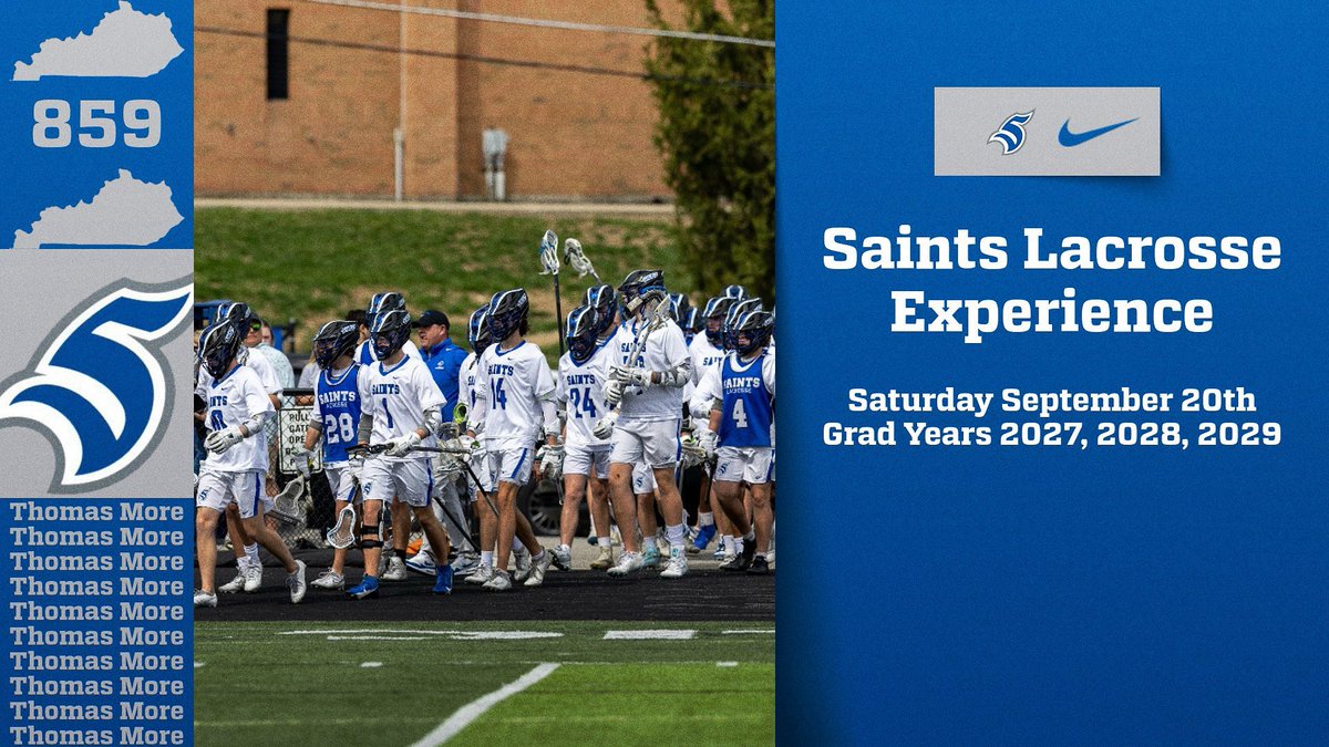 Sean McGinnis (@seanmcg413) on Twitter photo Calling all players in grades 9-12! Come experience being a Saint for the Day! thomasmoremenslacrosse.totalcamps.com/shop/EVENT Calling all players in grades 9-12! Come experience being a Saint for the Day! thomasmoremenslacrosse.totalcamps.com/shop/EVENT