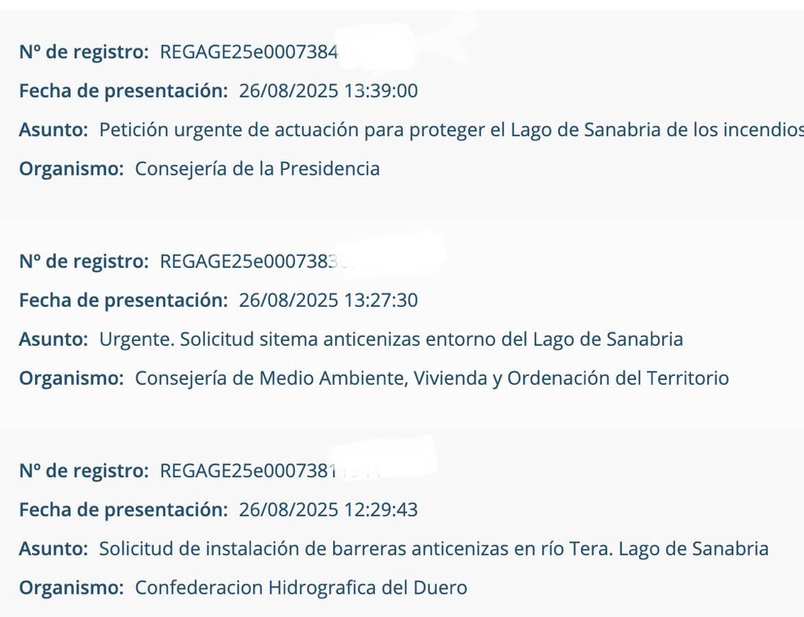 Coordinadora Rural Zamora (@coruralzamora) on Twitter photo Hemos registrado tres solicitudes para que instalen barreras anticenizas en el Tera
Lo hemos solicitado a <a href="/chd_duero/">Confederación Hidrográfica del Duero</a>,a Medio Ambiente y Presidencia de <a href="/jcyl/">Junta de Castilla y León</a>
Urge preservar la calidad del agua del Lago de Sanabria de los efectos de #IFPorto
Tb lo hemos pedido para otras zonas Hemos registrado tres solicitudes para que instalen barreras anticenizas en el Tera
Lo hemos solicitado a <a href="/chd_duero/">Confederación Hidrográfica del Duero</a>,a Medio Ambiente y Presidencia de <a href="/jcyl/">Junta de Castilla y León</a>
Urge preservar la calidad del agua del Lago de Sanabria de los efectos de #IFPorto
Tb lo hemos pedido para otras zonas