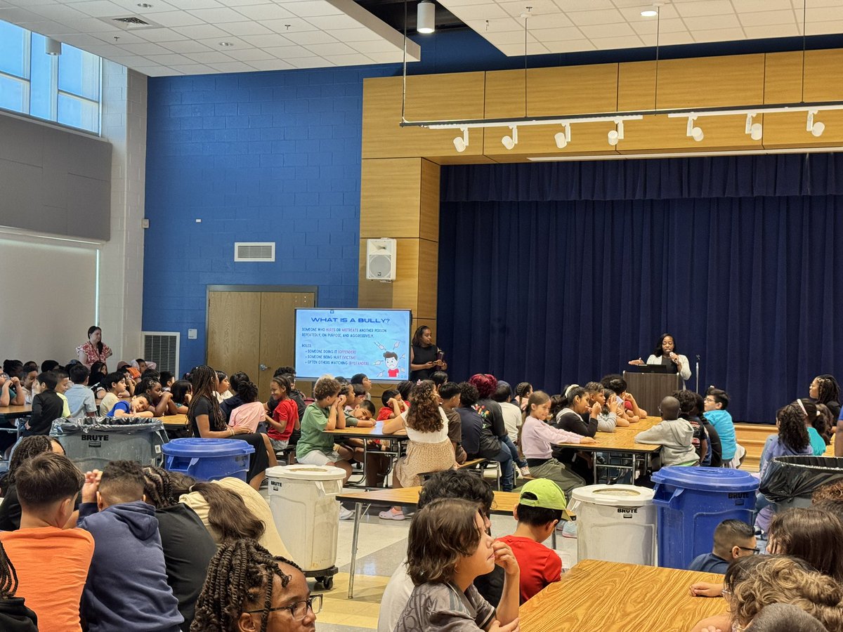 Happy 1st day <a href="/HarrietTubmanES/">Harriet R. Tubman Elementary School</a> Tigers! Kicking off day 1 with Tiger Town Halls to review school routines &amp; expectations. Our amazing school counselors, Ms Faviccho &amp; Ms Chambers, shared signs of bullying and how we address it. Our students are ready to show their Tiger Pride! 🐯