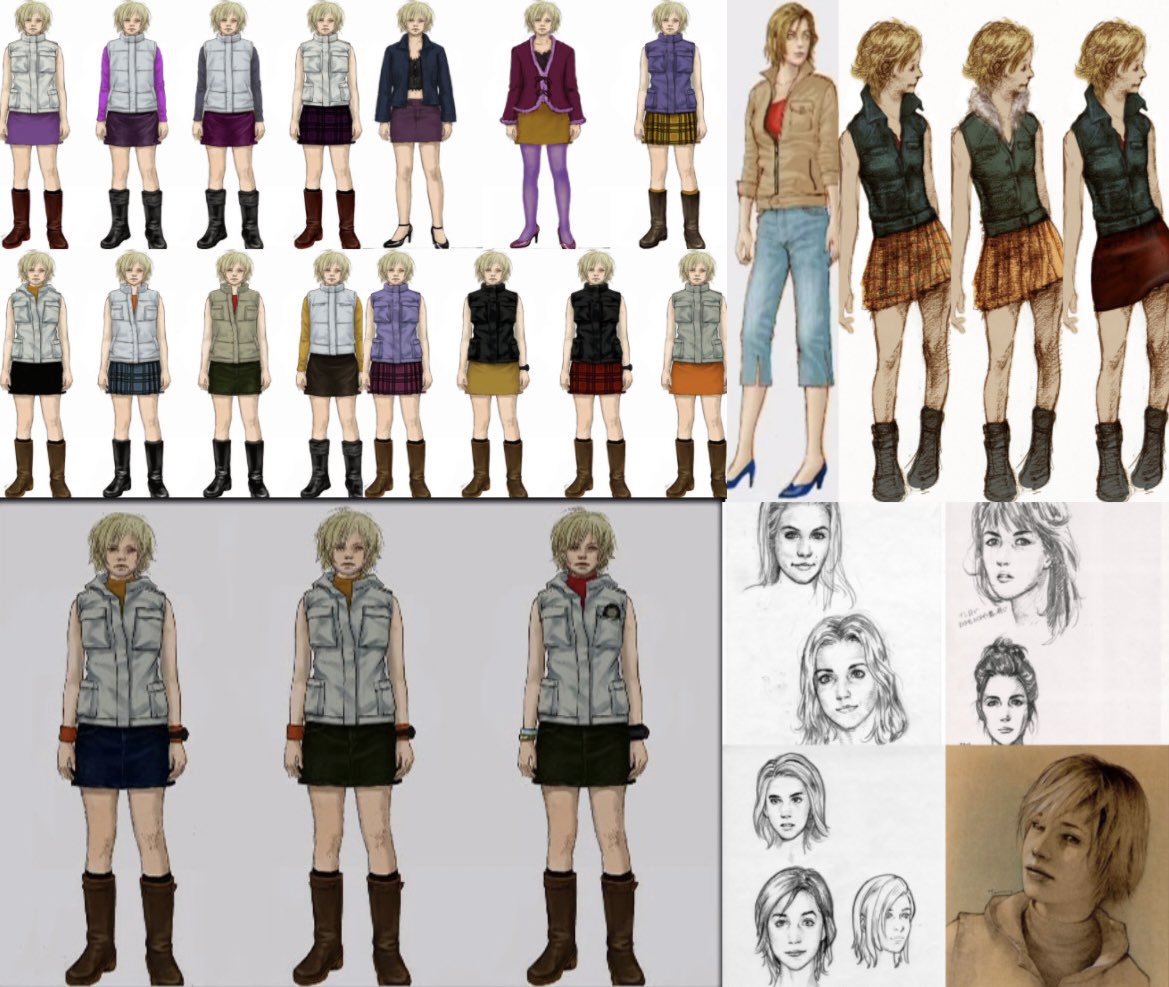 Silent Hill 3 Heather Mason Early Concept Art Sketches