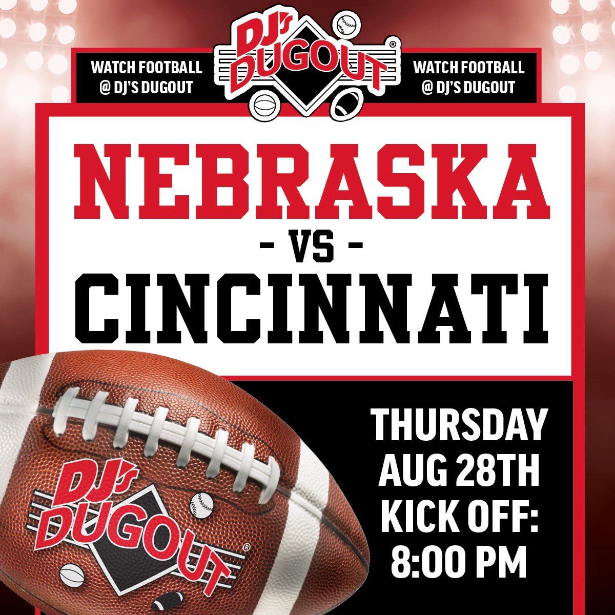 Happy GAME WEEK, Husker Fans! 🏈🏈🏈 Make your plans NOW for Nebraska vs Cincinnati this Thursday @ 8pm! Gather with family &amp; friends at one of our 7 metro locations &amp; celebrate the return of Husker Football! #GBR!