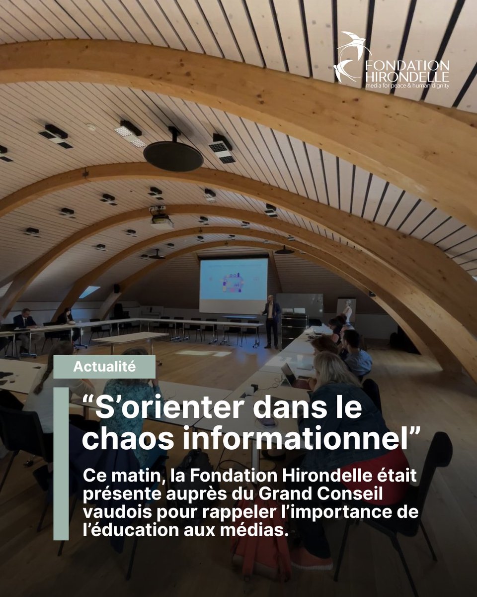 Fondation Hirondelle (@fondhirondelle) on Twitter photo 📍Ce matin, la Fondation Hirondelle était présente auprès du Grand Conseil <a href="/EtatdeVaud/">Etat de Vaud</a> pour parler des risques et dangers liés à la désinformation et des actions possibles aux niveaux individuel et structurel.💡✅
#educationauxmedias #IntégritéDeLInformation #AccèsÀLInformation 📍Ce matin, la Fondation Hirondelle était présente auprès du Grand Conseil <a href="/EtatdeVaud/">Etat de Vaud</a> pour parler des risques et dangers liés à la désinformation et des actions possibles aux niveaux individuel et structurel.💡✅
#educationauxmedias #IntégritéDeLInformation #AccèsÀLInformation