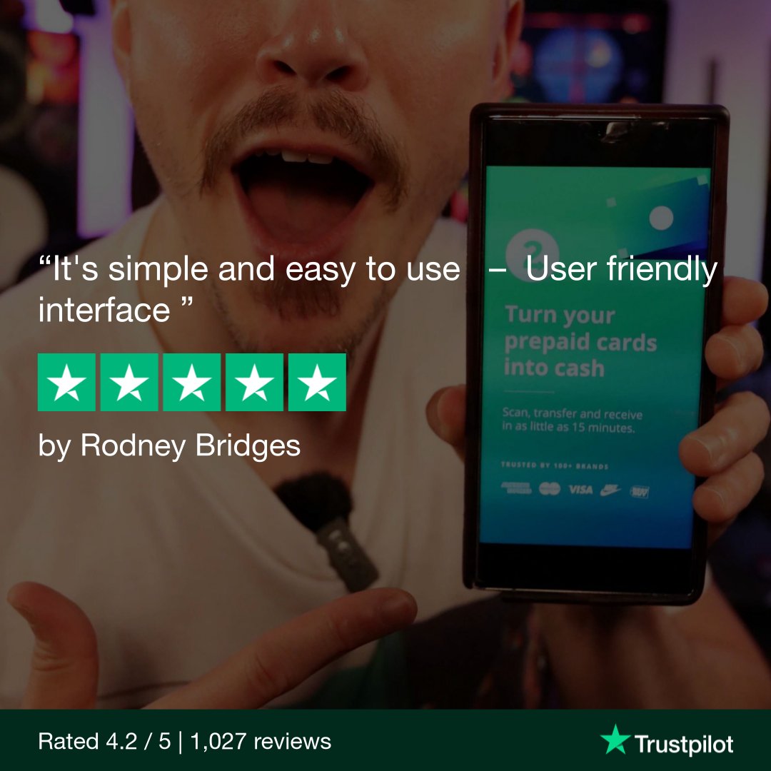 Prepaid2Cash's tweet photo. 💸 Real Customers, Real Cash! 💸

⭐️⭐️⭐️⭐️⭐️ "It's simple and easy to use - User-friendly interface" – Rodney Bridges via @Trustpilot

Download today and get your money your way! 💰✅  

#Prepaid2Cash #CashInHand #GiftCardExchange #EasyMoney #FastCash #FinancialFreedom https://t.co/tTFeREBPvC
