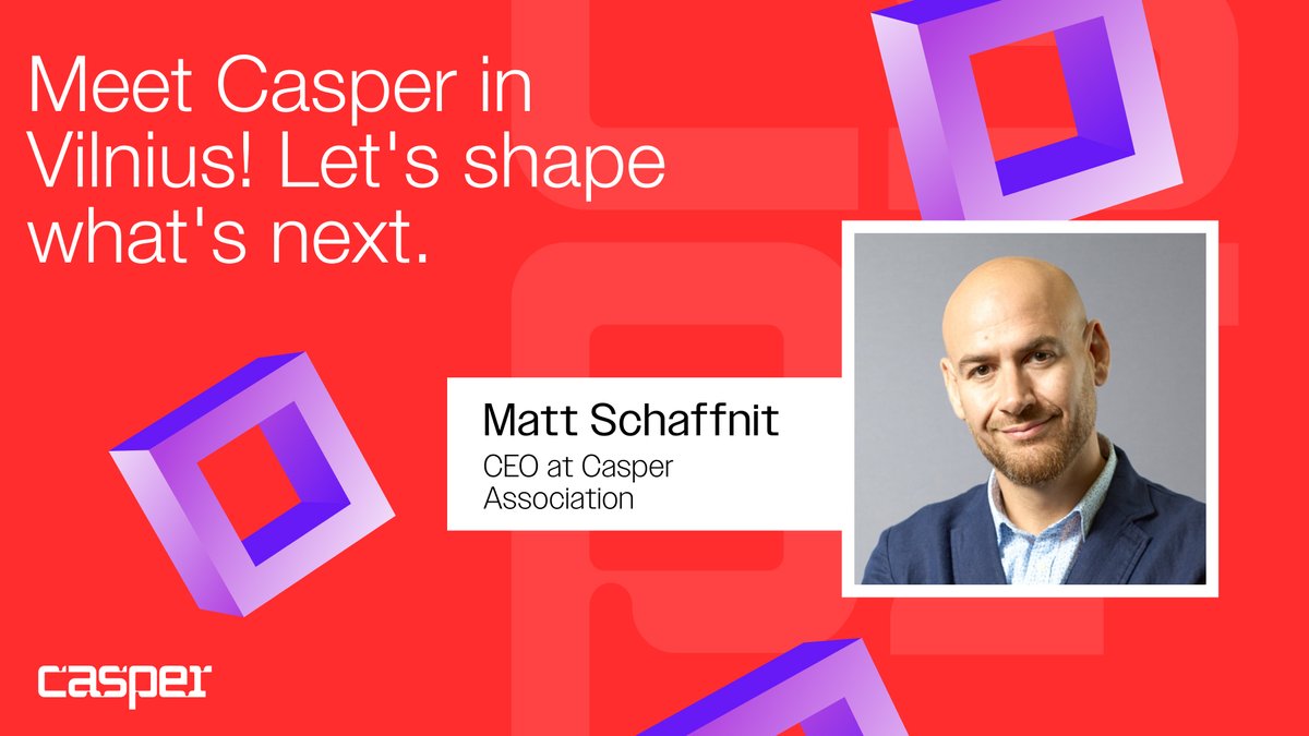 Casper (@casper_network) on Twitter photo Our CEO Matt Schaffnit @gothamsenator is heading to Vilnius for Future Fest Finance (3f), joining Ralf Kubli <a href="/RRKUBLI/">Ralf Kubli</a> and Willi Brammertz on a panel moderated by Allan Mendelowitz.
💬 Title: Finance Should Speak One Language
🗓️ Aug 27, 2025 — 10:00 AM (Vilnius Time)
📍 Aida Our CEO Matt Schaffnit @gothamsenator is heading to Vilnius for Future Fest Finance (3f), joining Ralf Kubli <a href="/RRKUBLI/">Ralf Kubli</a> and Willi Brammertz on a panel moderated by Allan Mendelowitz.
💬 Title: Finance Should Speak One Language
🗓️ Aug 27, 2025 — 10:00 AM (Vilnius Time)
📍 Aida