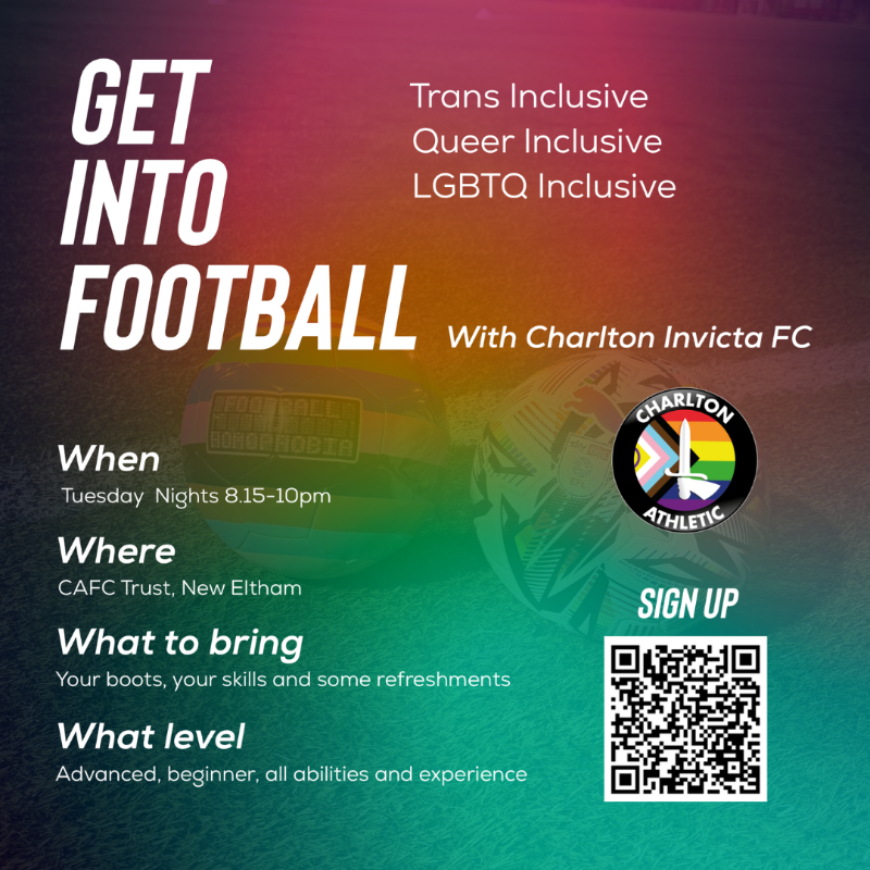 CAFCTrust's tweet photo. This weekend marked eight years since @CharltonInvicta became formally affiliated with CACT &amp; @CAFCofficial! 🤝 

Since then, our affiliated #LGBTQ+ club has continued to expand, and with the start of a new season getting closer, now is a great time to get involved! 🚨 

#cafc