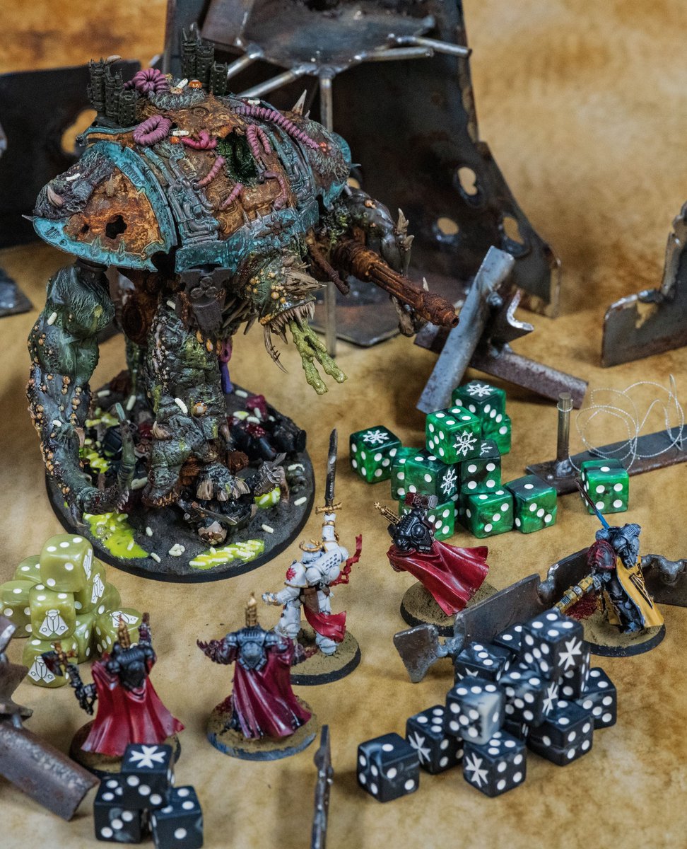 BaronOfDice's tweet photo. Steel meets damnation on a battlefield built for legends. ⚔️🔥

Huge thanks to @Jarl_Plagueskull for capturing this clash of faith—holy zeal against unholy ruin. Paired with our Knights Templar and Tainted Knights dice, every roll feels like another verse in an endless war hymn https://t.co/NW4lyz9GEb