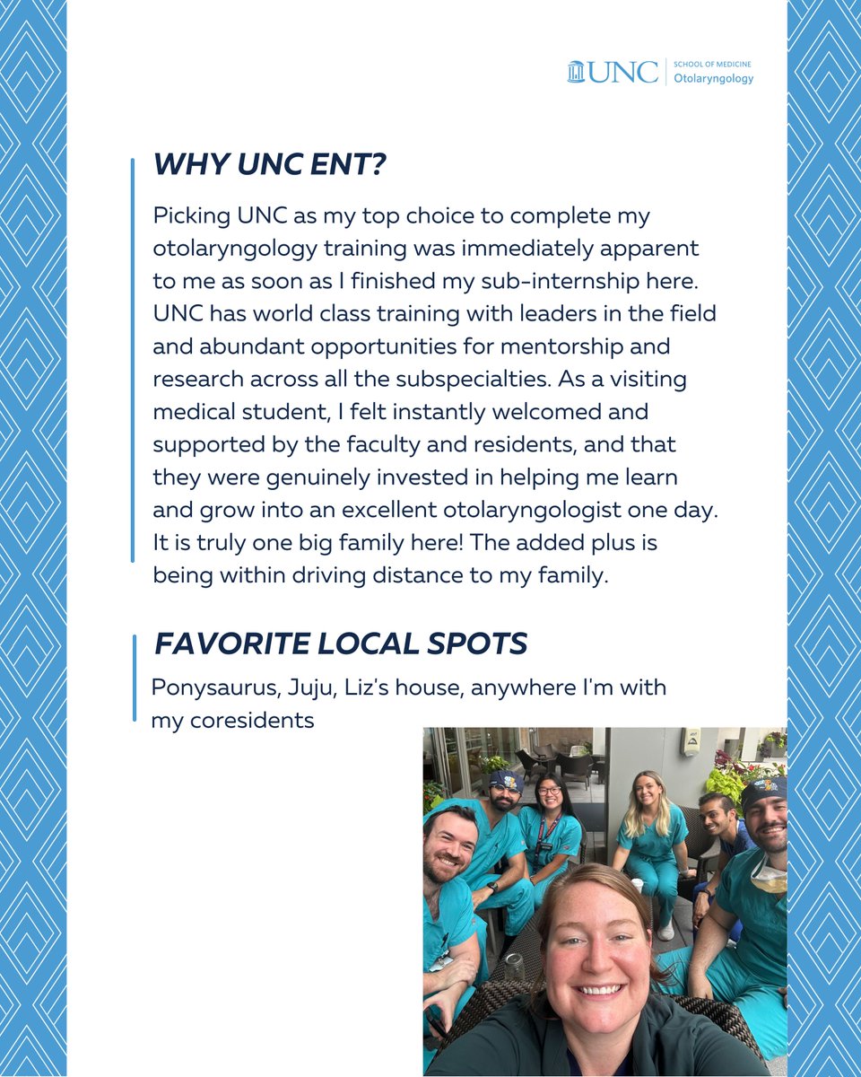 UNC_ENT's tweet image. 👋 Meet Catherine Nguyen, MD Class of 2030!
Scroll through to learn about her and why she chose UNC ENT!
#UNCENT #Otolaryngology #MeetTheInterns #UNCMed #FutureENT