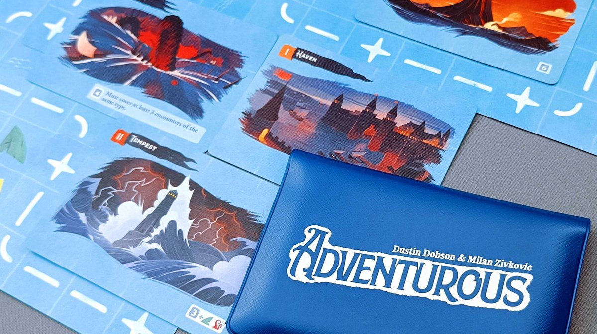 sirthecos's tweet photo. I just posted a playthrough of Adventurous by @buttonshy! 🌊⛵
A solo and cooperative tile-laying game of sailing into myth, placing marvels, and trying to survive the encounters at sea.
Watch here: https://t.co/rK3BC8Q9CF 🤓
#Adventurous #ButtonShyGames #BoardGames #gaming https://t.co/Hig9PWggXa