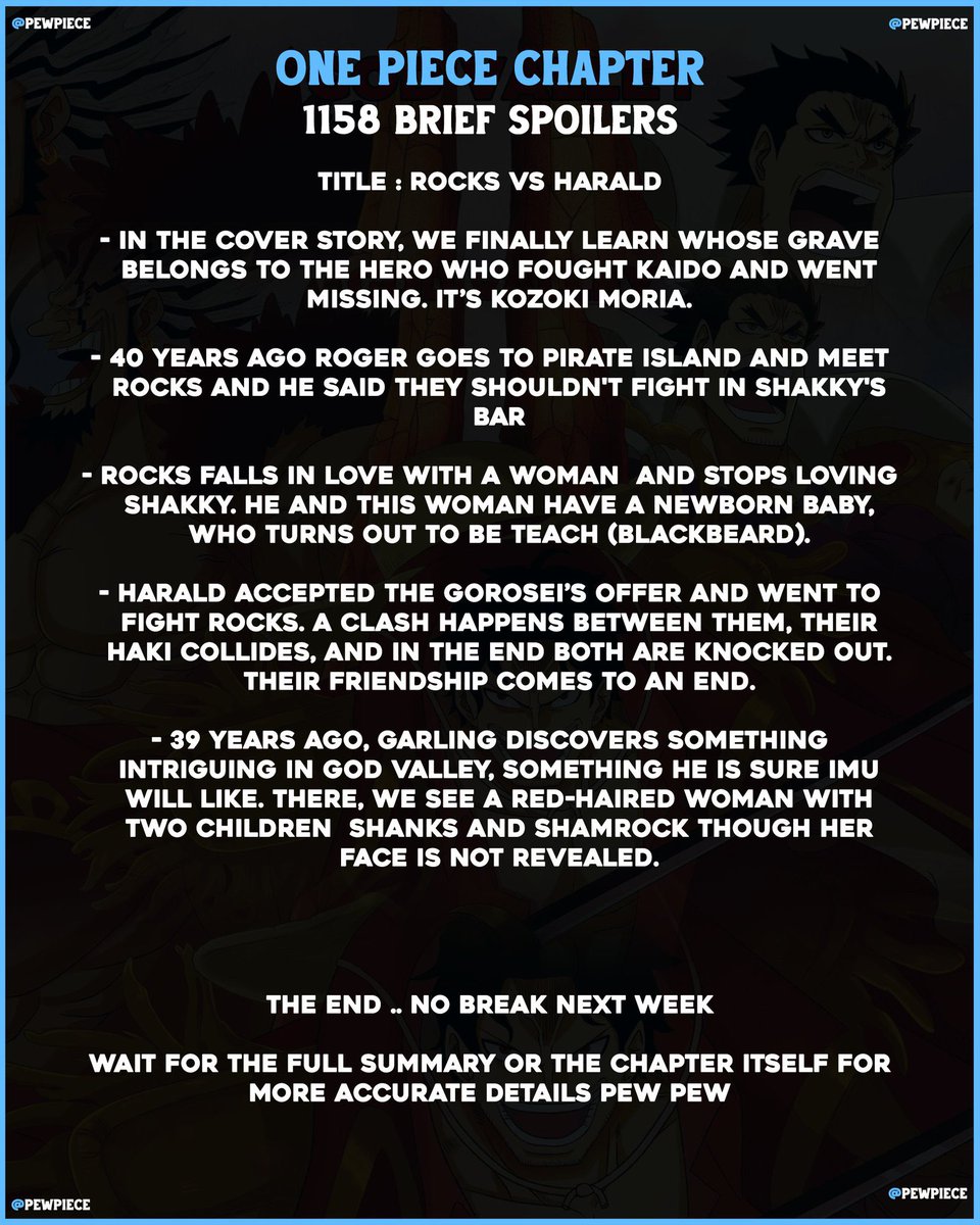 boofywock's tweet photo. #ONEPIECE1158

Brief summary https://t.co/SemUxKBPGP