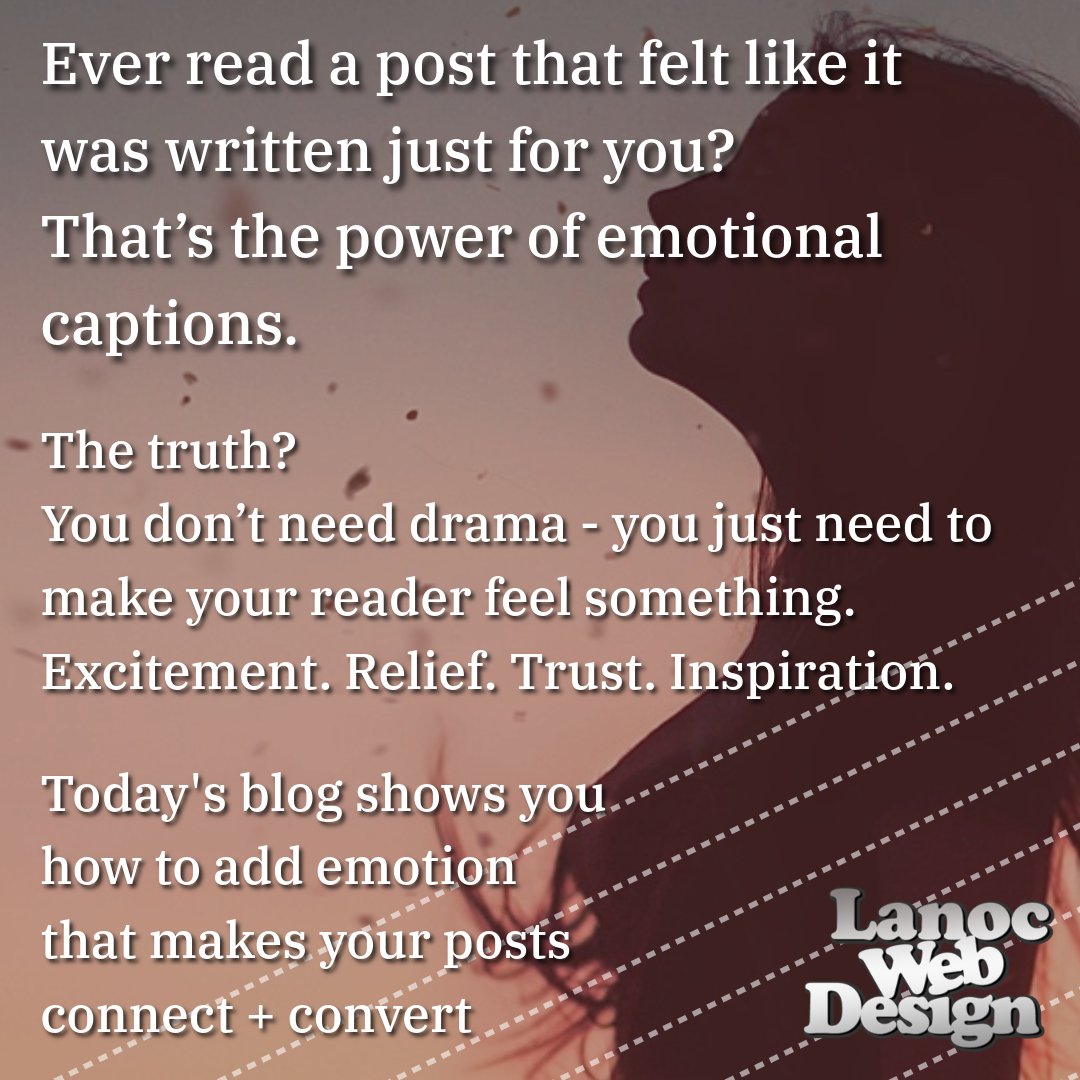 LanocWebDesign's tweet photo. 💬 Facts tell. Emotion sells.

Most captions flop because they’re all product, no feeling.
Here’s how to add emotion that makes your posts connect + convert 👉 https://t.co/34KKIPLNb5
#ContentMarketing #SocialMediaTips #CaptionWriting https://t.co/SktulbtGw8