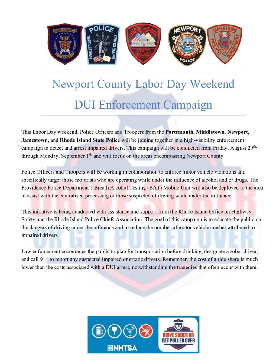 ‼️Labor Day Weekend DUI Enforcement‼️