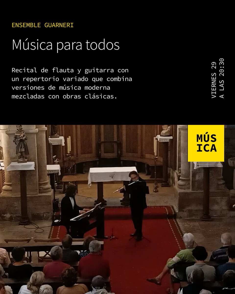 termicacultural's tweet photo. 🎶​​ Viernes 29 a las 20:30 | Ensemble Guarneri interpreta un repertorio variado que mezcla obras clásicas y versiones de música moderna.

🎟️ https://t.co/3FeyoTwx6n https://t.co/4aXqLS95fX