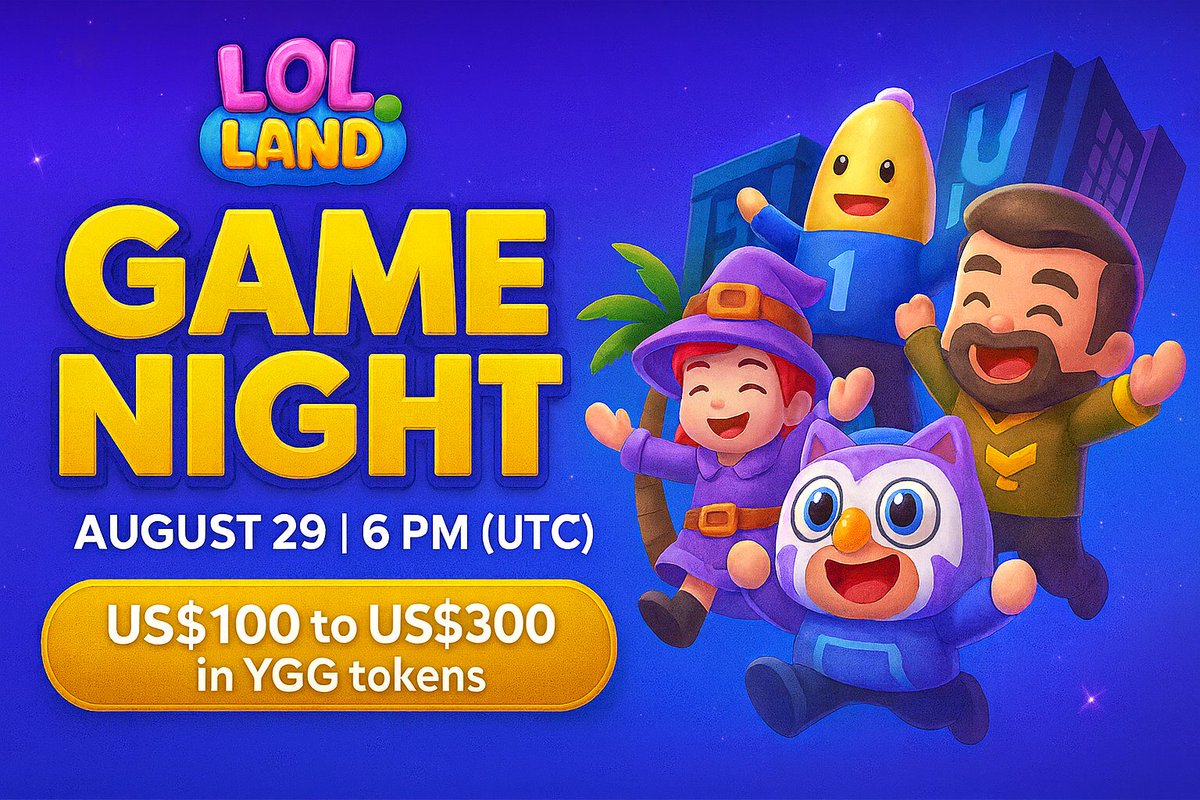 🚨 I’VE GOT SOMETHING AWESOME FOR YOU! 🚨 
💵 CASH + EXCLUSIVE LIVE REWARDS 💸

🎲 <a href="/LOLLandGame/">LOL Land</a> • Game Night 
📅 August 29, 6:00 PM (UTC)

🏆 YGG Prize Tiers 
🥇 60 + players ⇒ $300 in $YGG 
🥈 40 + players ⇒ $200 in $YGG 
🥉 Fewer than 40 ⇒ $100 in $YGG

👀 The more people