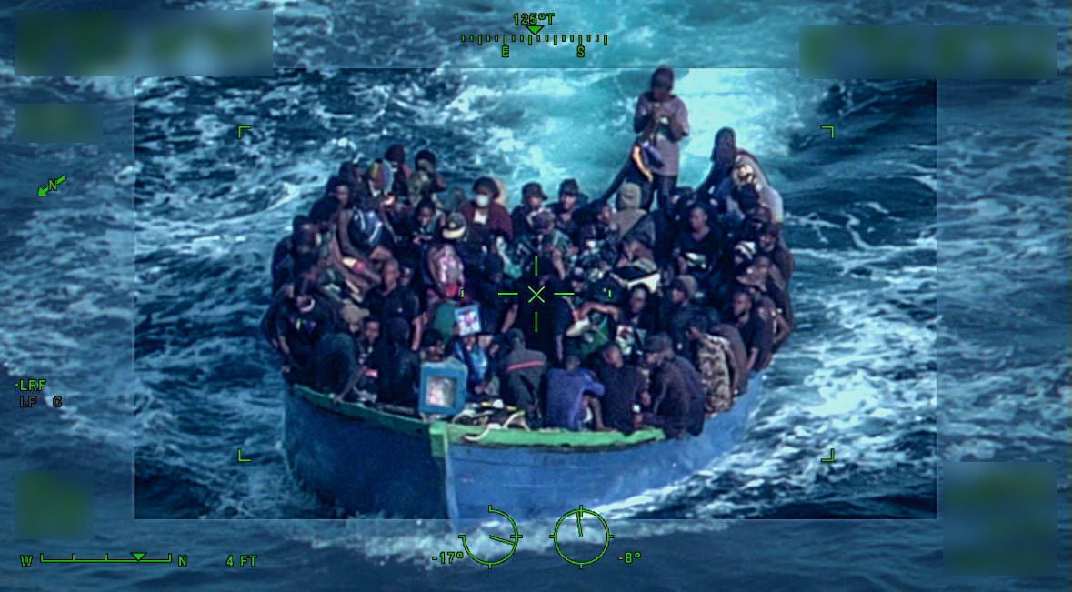 On Saturday, an AMO Multi-Role Enforcement Aircraft and U.S. Coast Guard aircraft detected and tracked a 40-foot yola crammed with 146 individuals on a migrant venture 80 miles south of Turks and Caicos. The AMO aircrew was able to vector in International partners to  intercept