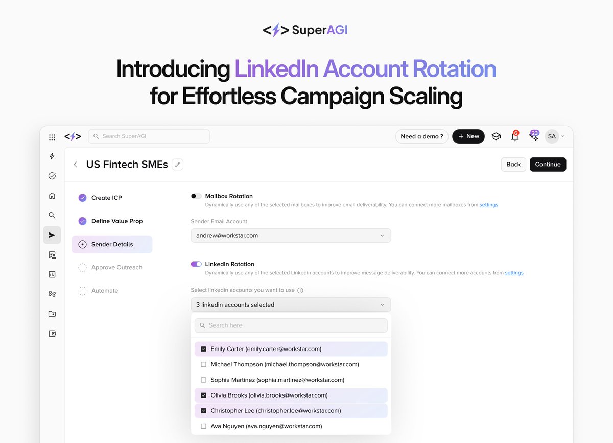 Hitting a wall when scaling LinkedIn outreach?

Sales teams hack their way around it - juggling multiple accounts just to keep prospecting alive. But manual rotation is messy: account hit limits, get flagged, and conversations get scattered. Instead of selling, and reps lose