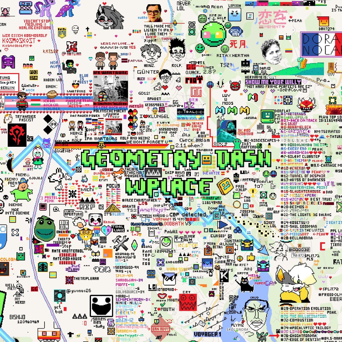 Unbelievable how the GD community has grown in Sweden, and of course there's more to come!

Join: wplace.live/?lat=59.516176…