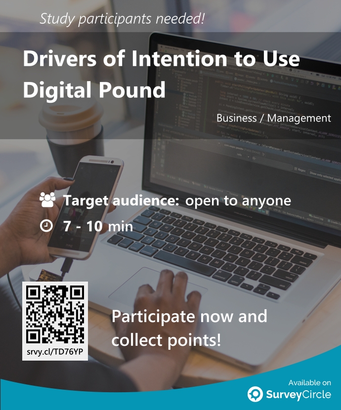 top_studies's tweet image. Participants needed for top-ranked study on SurveyCircle:

"Drivers of Intention to Use Digital Pound" surveycircle.com/TD76YP/ via @SurveyCircle #UniversityLeeds

#DigitalPound #britcoin #CentralBankDigitalCurrency #RetailCbdcUk
