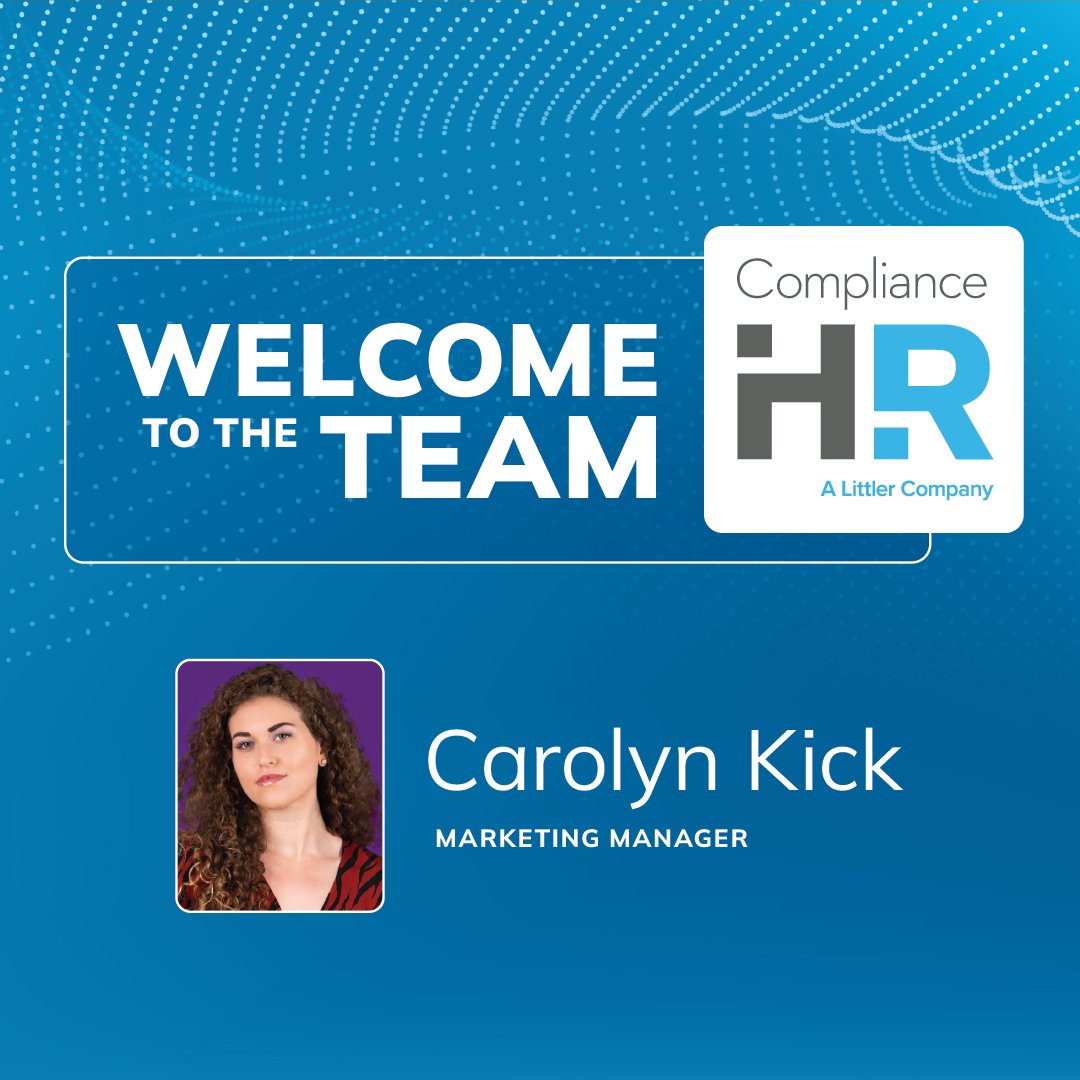 We’re excited to welcome a new addition to the ComplianceHR team! 🎉 Carolyn Kick has joined as our Marketing Manager, bringing over a decade of B2B SaaS marketing expertise to help drive growth and expand our reach. hubs.ly/Q03FtdRV0