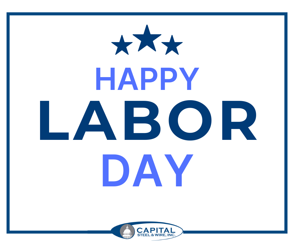 CapSteelWire's tweet photo. ⭐ Happy Labor Day! ⭐

In celebration of the national holiday, our offices will be closed on Monday, September 1st.

We hope everyone enjoys a safe, relaxing, and fun-filled weekend with family and friends. Take this time to unwind and appreciate all the hard work you put in! 🎉 https://t.co/q4pwdSAPXy
