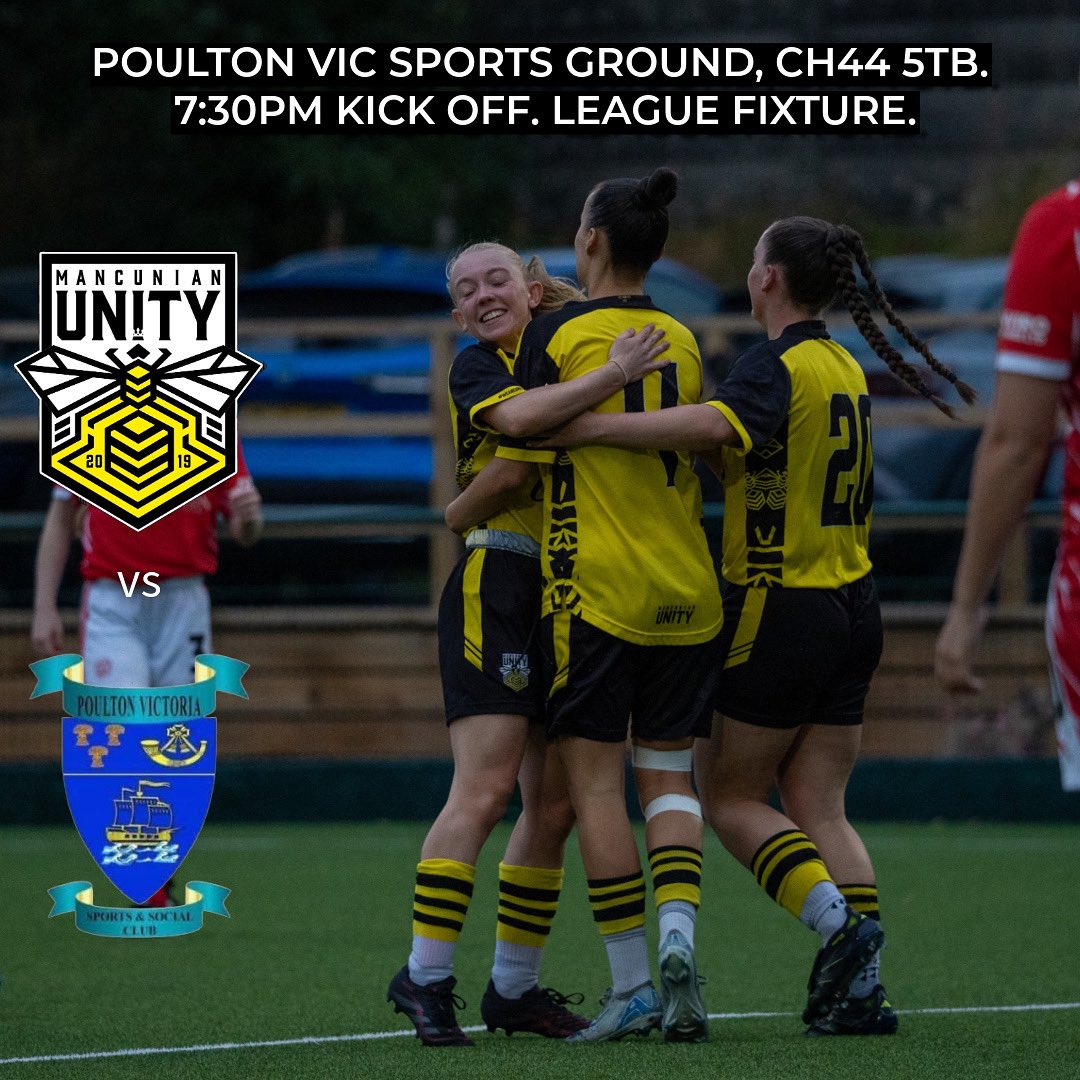 MancunianUnity's tweet image. ⚽️Tomorrow evening we travel to face one of the hardest away days of the season vs Poulton Victoria
📍Poulton Vics Sports Ground, CH44 5TB
⏰7:45pm Kick Off
🐝We understand the difficulties in travelling to support midweek, but we encourage you to make the trip to get behind us