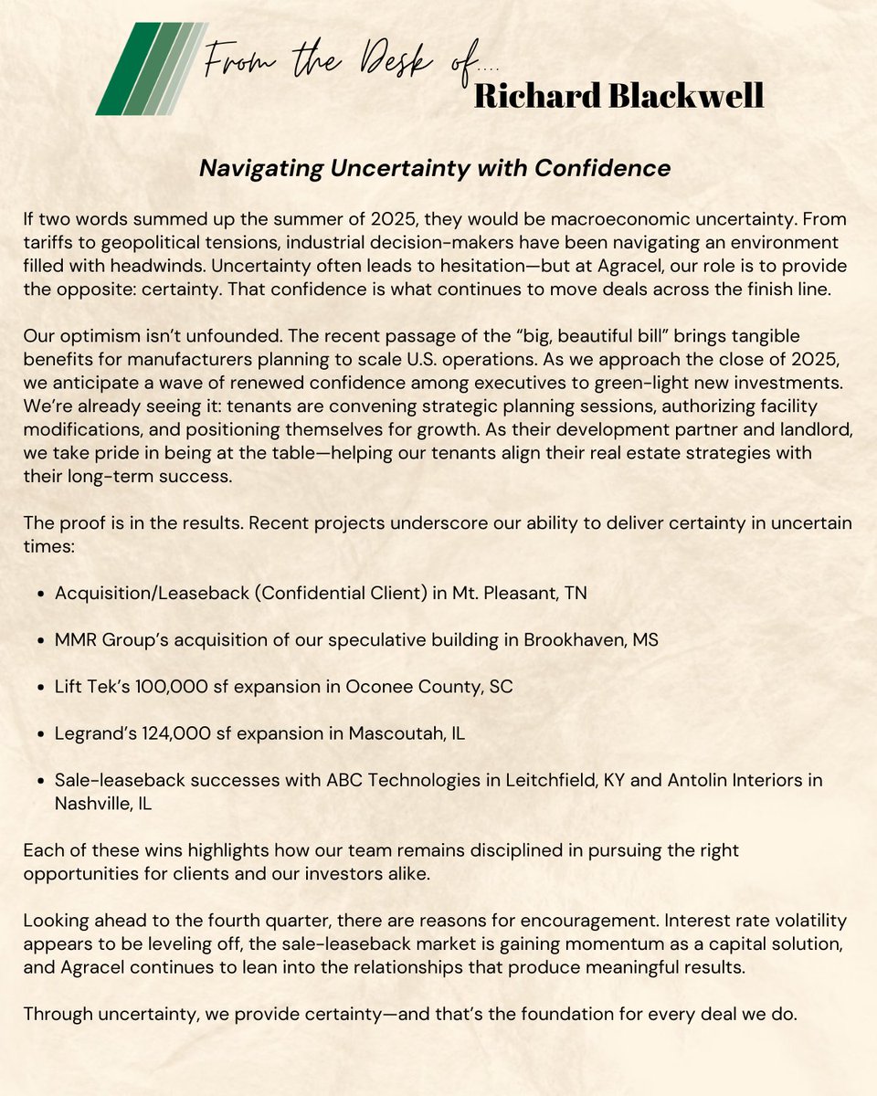 GrowWithAgracel's tweet image. Great message from our own Richard Blackwell! &quot;Through uncertainty, we provide certainty.&quot; @GrowWithAgracel #WeDevelop #MoreThanJustBuildings