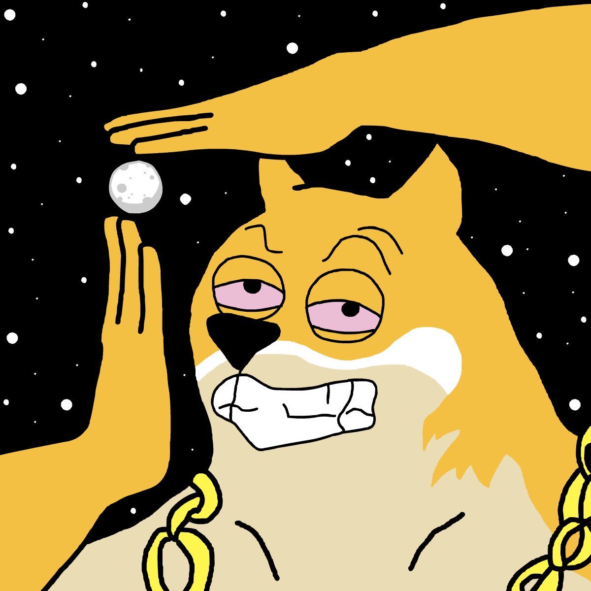 MaxiDoge_'s tweet image. Got a vision, locked and loaded. 1st dog on the moon.