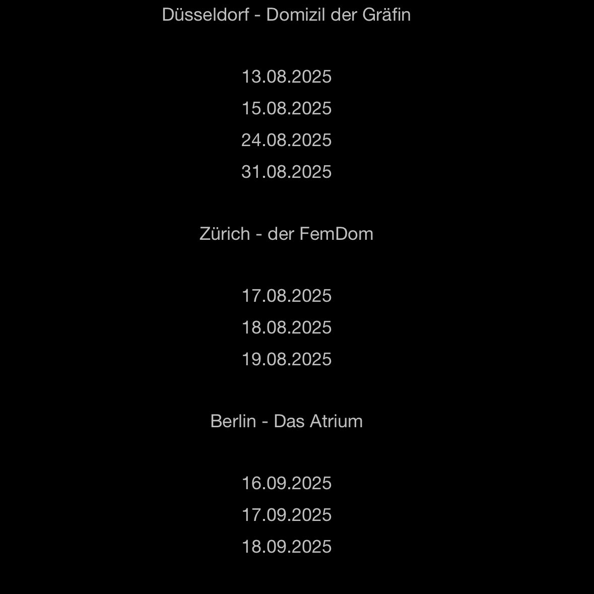 . (@memoryalpha79) on Twitter photo Eine tolle und - im wahrsten Sinne - starke Lady 💪☀️😈
<a href="/bizarrladymaya/">Maya de Sade</a>
Jetzt Termin sichern für <a href="/DasDomizil/">Das Domizil der Gräfin</a> <a href="/DerFemDom/">DER FEMDOM ZÜRICH 🔞 The only account !</a> und <a href="/StudioAtrium6/">Atrium</a> Eine tolle und - im wahrsten Sinne - starke Lady 💪☀️😈
<a href="/bizarrladymaya/">Maya de Sade</a>
Jetzt Termin sichern für <a href="/DasDomizil/">Das Domizil der Gräfin</a> <a href="/DerFemDom/">DER FEMDOM ZÜRICH 🔞 The only account !</a> und <a href="/StudioAtrium6/">Atrium</a>
