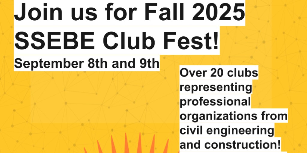 📣 #Students, join us for the <a href="/SSEBEatASU/">SSEBE@ASU</a> Club Fest to find student organizations that are just what you're looking for!  
🗓️ Monday, Sept. 8, 11 a.m.-1 p.m.
🗓️ Tuesday, Sept. 9,  2:30 p.m.-4:30 p.m.
📍Helmick Center Atrium 
#ASUEngineering #SunDevils