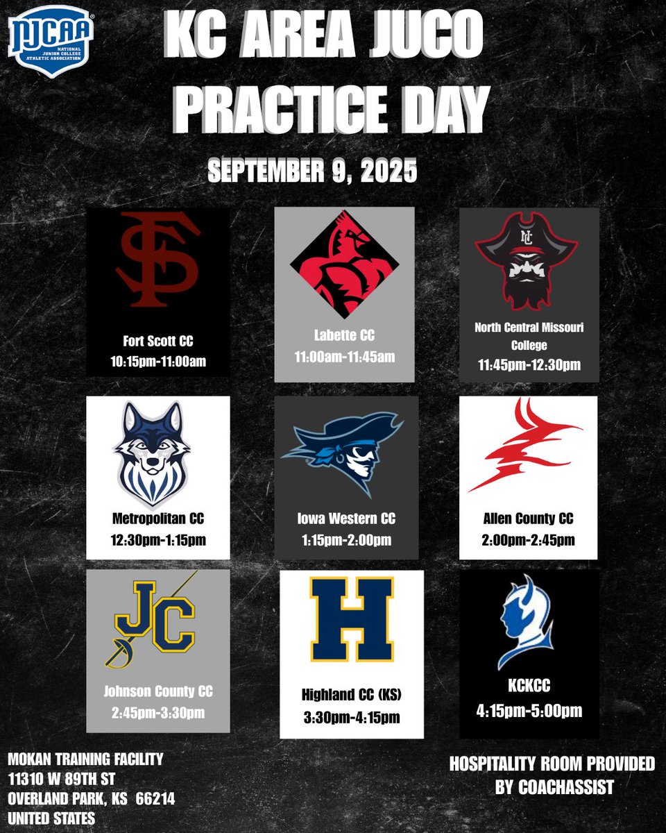 KC Area JUCO Practice Day‼️

Our 4th year of attending this event!!

Over 30 College Coaches in attendance last year!!